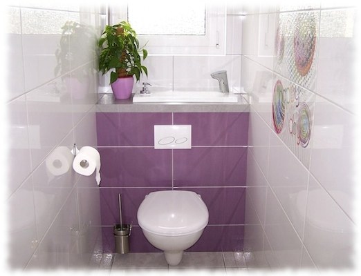 Formidable WC suspendu avec lave-mains intégré